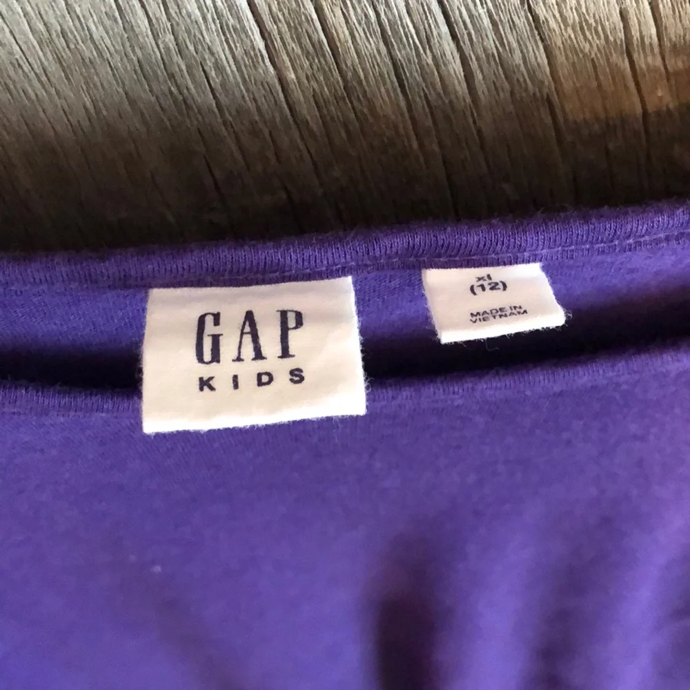 Gap Purple Long Sleeve Shirred Tee XL 12